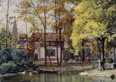 德国柏林动物园 Waldschanke 餐厅（彩色石版画） 作者 德国学校
