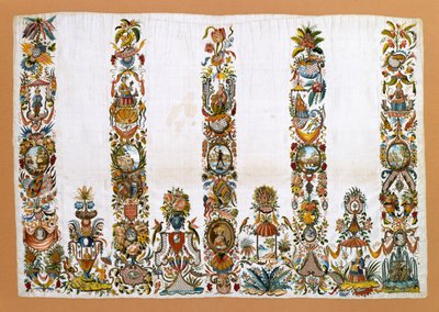 女式围裙，c.1760（带有金属线的丝绸） 作者 德国学校