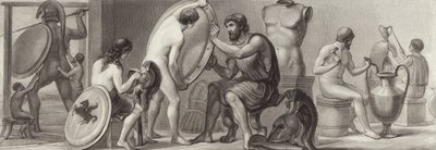 Work and occupations in Ancient Greece. Illustration for Bilder-Atlas (engraving) 作者 德国学校