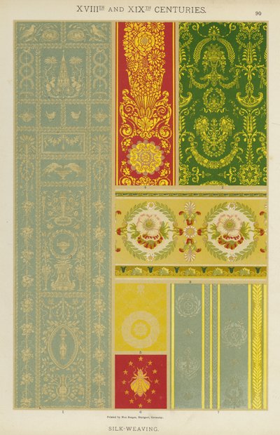 十八世纪和十九世纪，丝织（彩色石版画） 作者 德国学校
