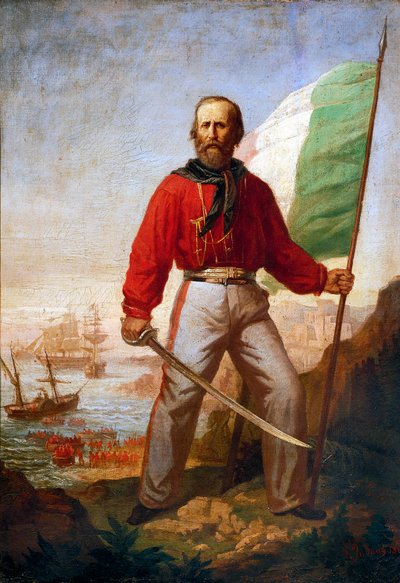 朱塞佩-加里波第（Giuseppe Garibaldi）在马萨拉（Marsala）千人登陆时的情景 作者 Gerolamo Induno