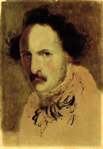 加埃塔诺·多尼采蒂肖像（1797-1848）（布面油画） 作者 Gerolamo Induno