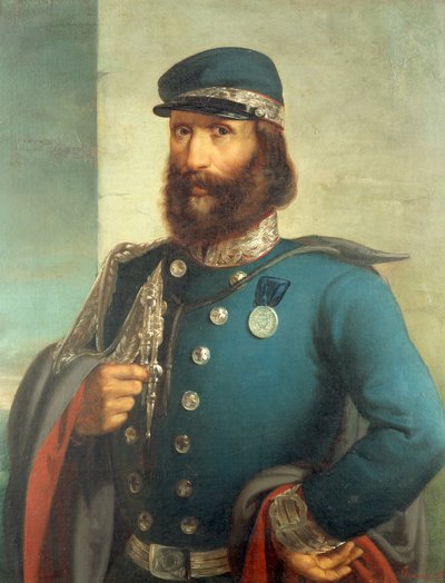 朱塞佩·加里波第肖像（1807-1882），Gerolamo Induno 作 作者 Gerolamo Induno