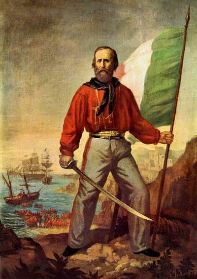 朱塞佩-加里波第（1807-1882 年）在马尔萨拉千人登陆时的肖像 作者 Gerolamo Induno