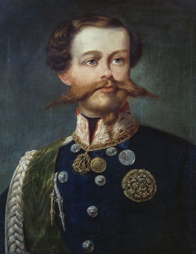 意大利国王维克多-伊曼纽尔二世（1820-1878 年）肖像，杰罗拉莫-因杜诺创作，布面油画 作者 Gerolamo Induno