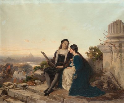 拉斐尔和福尔纳里纳，1869年。 作者 Gerolamo Induno