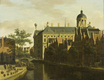Nieuwezijds Voorburgwal与花木市场在阿姆斯特丹，约1675年 作者 格里特·阿德里亚恩斯·贝克海德