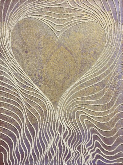 心流 9》，2011 年（沙和丙烯酸画布） 作者 