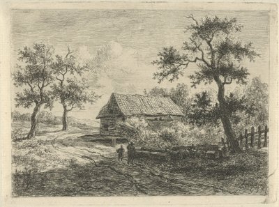 风景与路上的两个人物 作者 杰里特·扬·米切斯（Gerrit JanMichaëlis）
