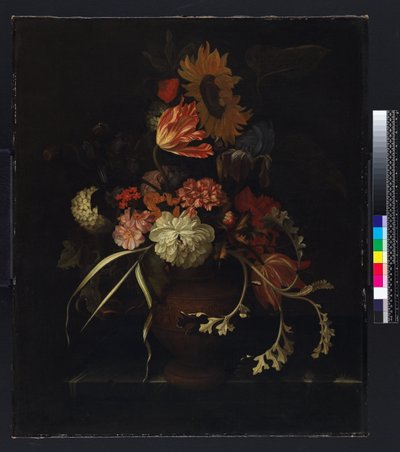 Still life of flowers (oil on canvas) 作者 格里特·彼得斯