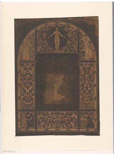 1901 年日历框架设计，其中有妇女和鲜花 作者 格里特·威廉·戴塞尔霍夫