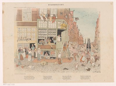 城市景观（物体上的原始标题） 作者 L. van Leer and Co.