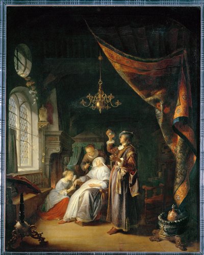 臌胀的女人... 作者 Gerrit 或 Gerard Dou