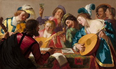音乐会，1623年 作者 Gerrit van Honthorst