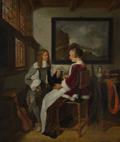 伤感的对话，1660年代初。 作者 Gerritsz Quiringh van Brekelenkam