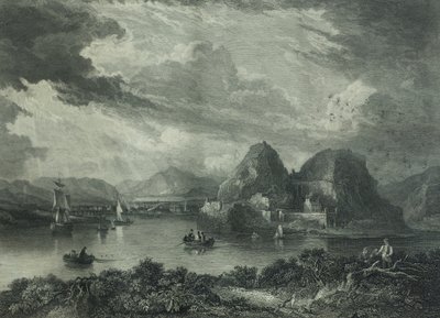 邓巴顿城堡，约 1880 年（雕刻） 作者 Gershom Gourlay 卡明