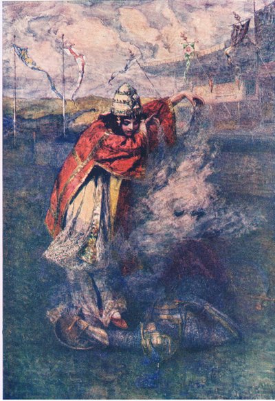 杜莎驱散了魔法云，《精灵女王的故事》由乔治·哈拉普出版社出版 作者 格特鲁德·E·德曼（仿）哈蒙德