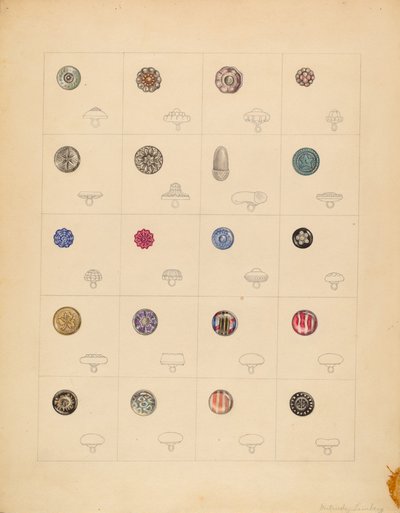 纽扣，约1937年。 作者 格特鲁德·伦伯格