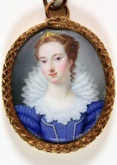 一位名叫伊丽莎白-罗宾逊的女士，蒙塔古夫人（珐琅）。 作者 Gervase（attr.to）斯潘塞