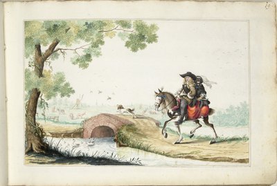 骑马的男子和蒙面女子 作者 Gesina ter Borch（艺术家签名）