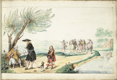 罗姆妇女在阅读一位绅士（摩西？） 作者 Gesina ter Borch（艺术家签名）