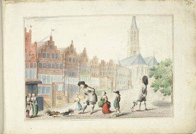兹沃勒萨森大街上的斗鸡比赛 作者 Gesina ter Borch