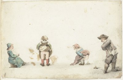 四个孩子在做自己的事 作者 Gesina ter Borch