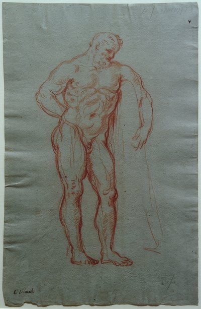 以赫拉克勒斯·法尔内塞（Hercules Farnese）的身影研究 作者 贾辛托·卡兰德鲁奇（Giacinto Calandrucci）