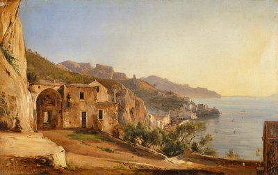 View of Amalfi from the Cave of the Capuchins, by Giacinto Gigante 作者 贾辛托·吉甘特（Giacinto Gigante）