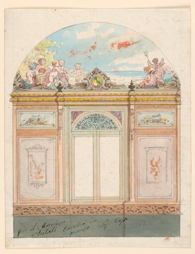 绘画，彩绘墙饰，1870 年 作者 贾科莫·卡萨