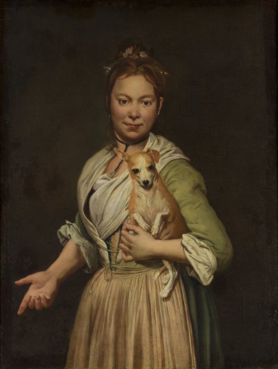 带狗的女人，1740年代。 作者 贾科莫·切鲁蒂