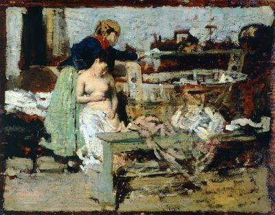 浴后（木板油画） 作者 贾科莫·法夫雷托（Giacomo Favretto）