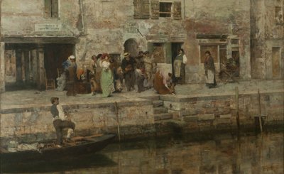 旅行音乐家，约 1881-83 年（布面油画） 作者 贾科莫·法夫雷托（Giacomo Favretto）