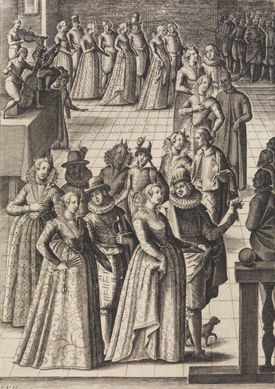 宴会或舞蹈......，约1610年。 作者 贾科莫·佛朗哥（Giacomo Franco）