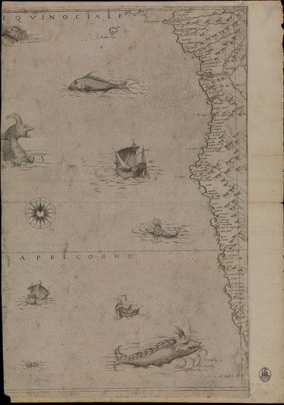 非洲地图 作者 贾科莫·加斯塔利（Giacomo Gastaldi）