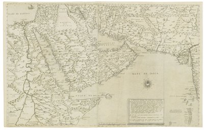 印度和东南亚地图； 1561年亚洲第三部分的绘画 作者 贾科莫·加斯塔利（Giacomo Gastaldi）