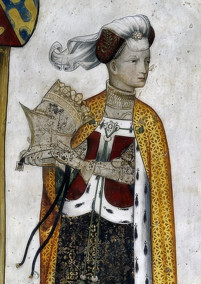 代表萨卢佐（Saluzzo）的玛格丽特及其同伴为历史和神话英雄和女英雄。详细信息：Tommaso II的妻子Riccarda di Sicilia，饰演Amazon Queen Lampeto。 1418-30 作者 Giacomo Jaquerio
