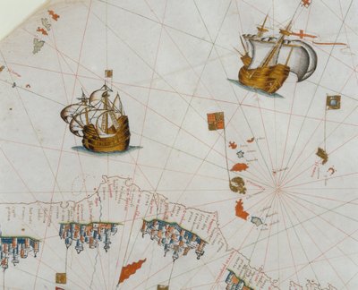 航海地图，加那利群岛的细节，1564 作者 贾科莫·马吉欧洛（Giacomo Maggiolo）