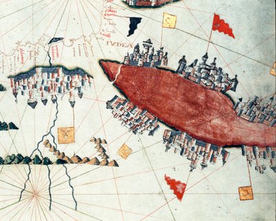红海和苏伊士运河 (portulan 作者 贾科莫·马吉欧洛（Giacomo Maggiolo）