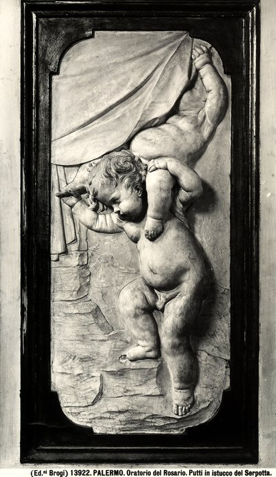 两个putti（石膏） 作者 贾科莫·塞波塔（Giacomo Serpotta）