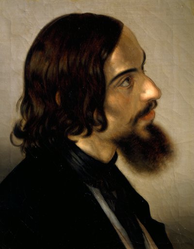画家斯卡穆扎的肖像，乔瓦尼·特雷古 (Giovanni Trecourt，1812-1882) 作者 贾科莫·特雷库尔