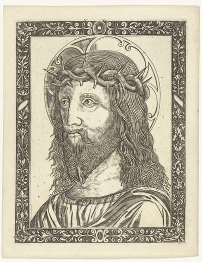 画框中戴荆棘冠冕的基督头像 作者 Giampietrino Birago（归因于）