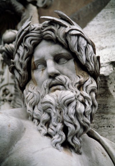 恒河的化身，四河喷泉（16世纪），由Gian Lorenzo Bernini设计（那不勒斯）。 作者 吉安·洛伦佐·贝尼尼