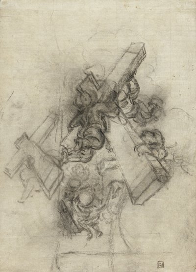 Putti背着十字架，1672-75 作者 吉安·洛伦佐·贝尼尼