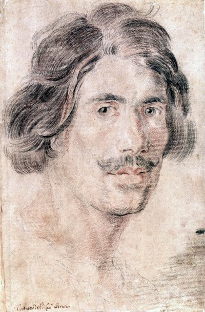 Gian Lorenzo Bernini (Bernin) (1598 - 1680) 的自画像，意大利雕塑家、画家和建筑师。 罗马国家版画和绘图部。 作者 吉安·洛伦佐·贝尼尼