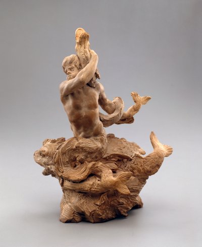 Triton with Sea Serpent，c.1630（赤土陶器） 作者 Gian Lorenzo Bernini