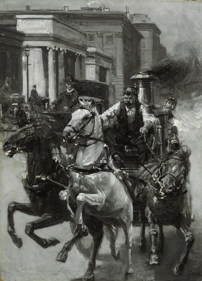 冲向大火，约1900年 作者 吉尔伯特·高尔