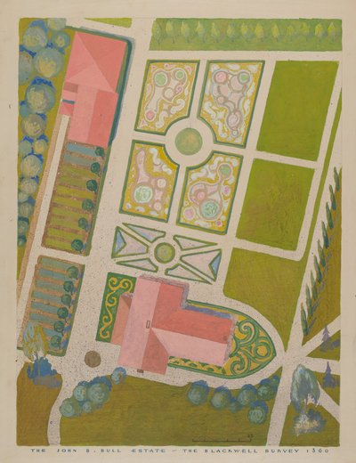 约翰-B-布尔花园，约1938年。 作者 吉尔伯特·萨克曼