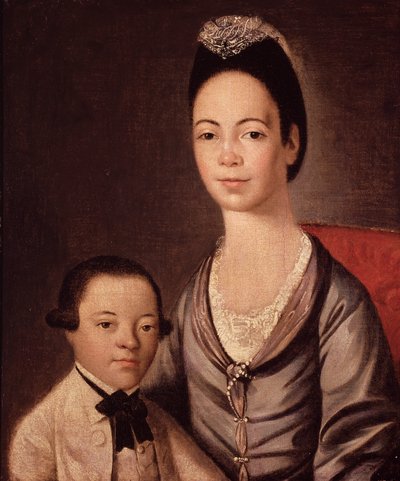 亚伦·洛佩兹夫人和她的儿子约书亚 作者 吉尔伯特·斯图尔特（Gilbert Stuart）