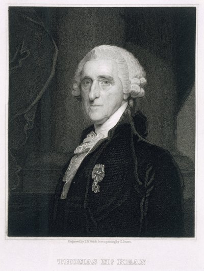 Thomas McKean的肖像，由Thomas B. Welch雕刻（1814-74） 作者 吉尔伯特·斯图尔特（Gilbert Stuart）